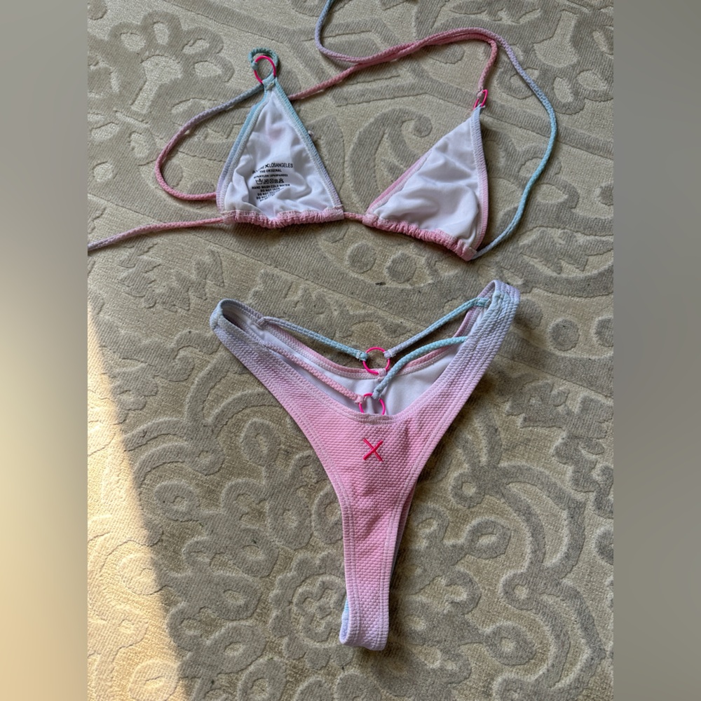 Boutine LA Pink and Light Blue Ombre- Bikini Set -medium top/small - Picture 10 of 14